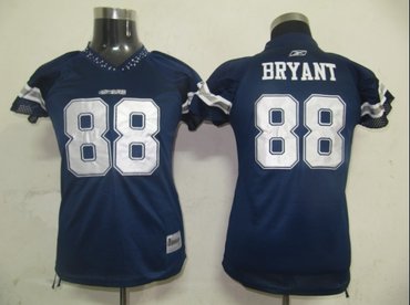 dallas cowboys 88 bryant women field flirt fashion jersey blue