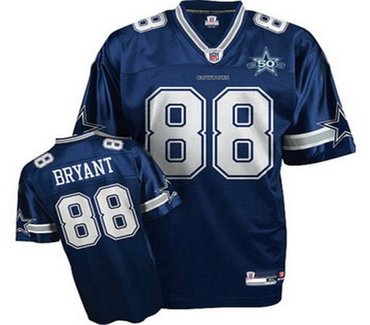 dallas cowboys 88 dez bryant blue team 50th anniversary patch embroidered