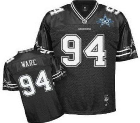 dallas cowboys 94 demarcus ware black shadow team 50th patch embroidered