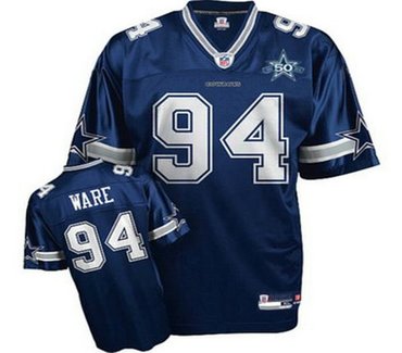 dallas cowboys 94 demarcus ware blue team 50th anniversary patch embroidered