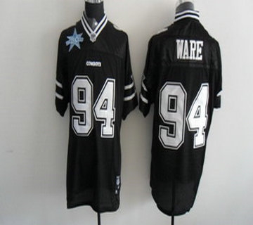 dallas cowboys 94 ware black jerseys with 50th