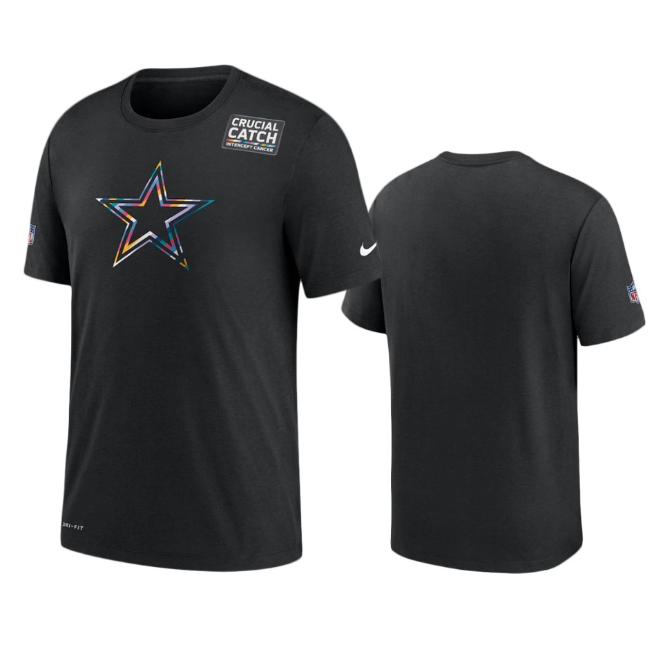 dallas cowboys black crucial catch sideline t shirt
