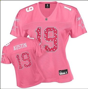 dallas cowboys miles austin 19 women pink sweetheart jersey