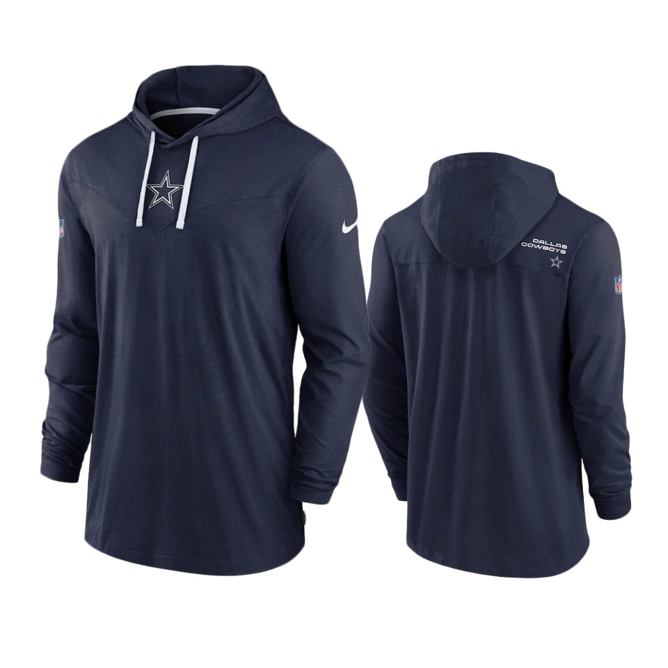 dallas cowboys navy sideline performance hoodie tri blend t shirt