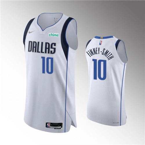 Dallas Mavericks Dorian Finney-Smith White 2021-22 Association Edition 75th Anniversary Authentic stitched Jersey #10