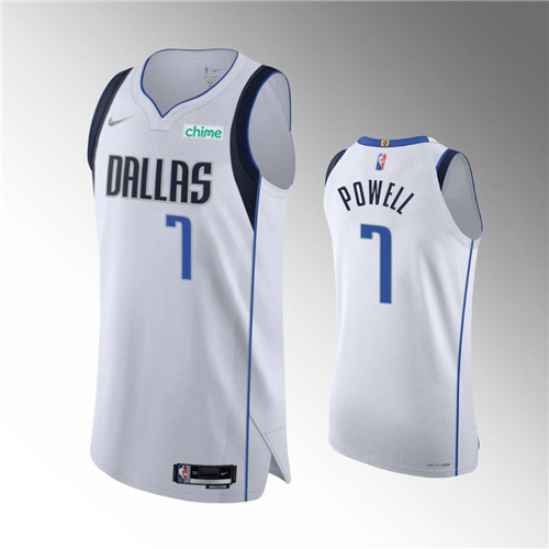 Dallas Mavericks Dwight Powell 75th Anniversary 2021-22 Statement Edition Authentic Navy White stitched Jersey #7