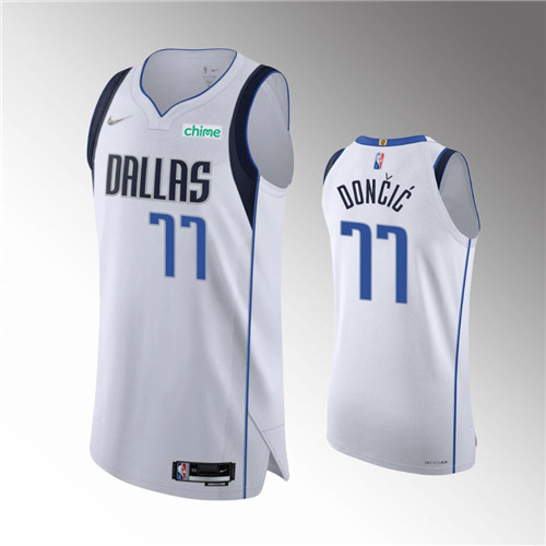 Dallas Mavericks Luka Doncic White 2021-22 Association Edition 75th Anniversary Authentic stitched Jersey #77