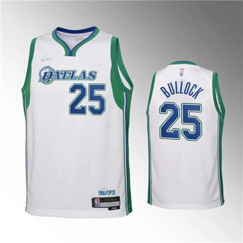 Dallas Mavericks Reggie Bullock 2021-22 City Edition NBA 75th Season stitched Jersey #25