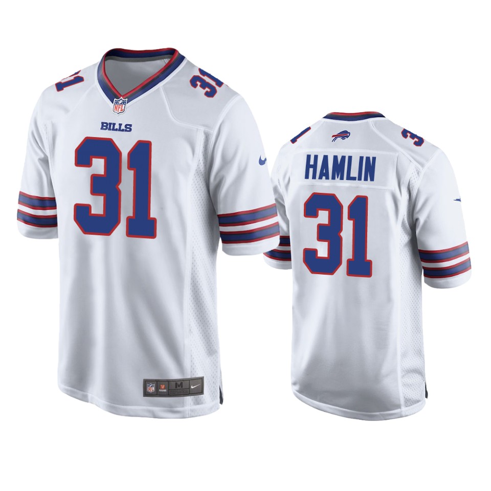 damar hamlin bills white game jersey