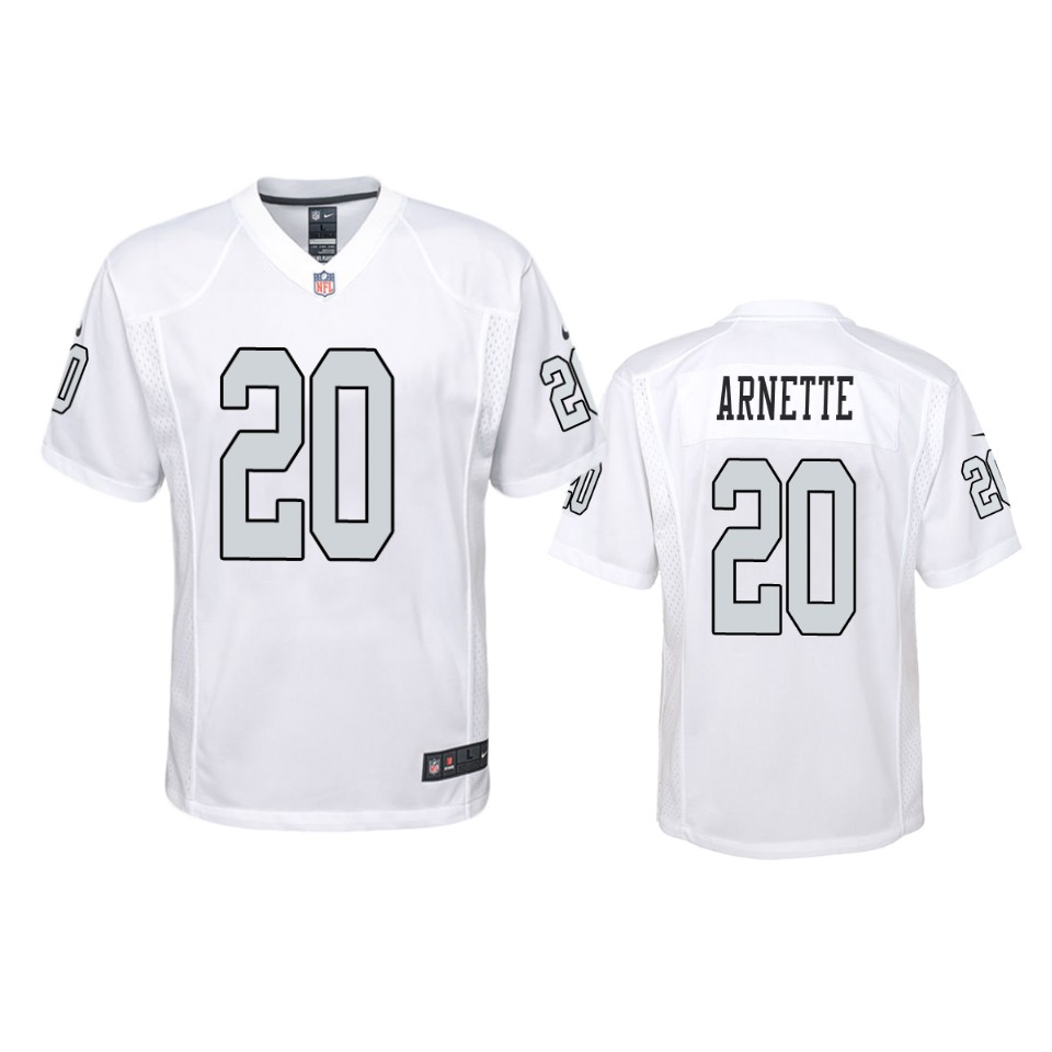 damon arnette raiders white color rush game jersey