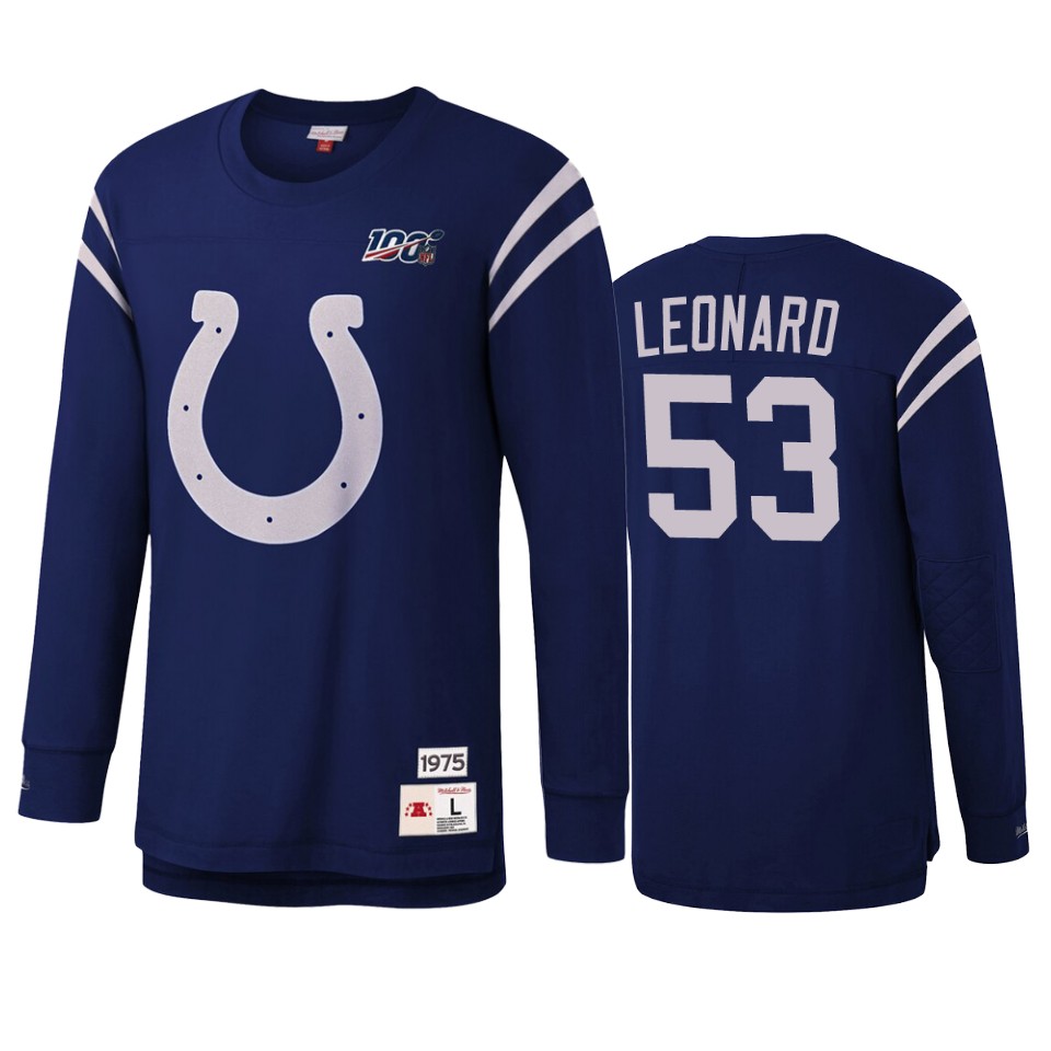 darius leonard colts royal nfl 100 long sleeve t shirt