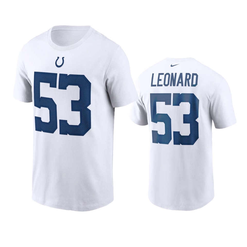darius leonard colts white t shirt