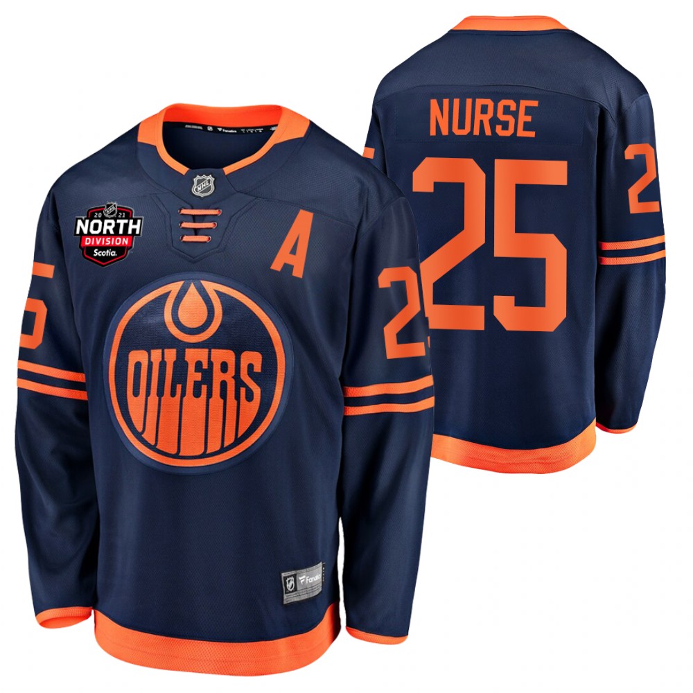darnell nurse Oilers 2021 North Division Patch Jersey Navy Alternate