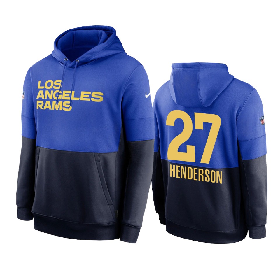 darrell henderson rams powder blue navy sideline impact lockup hoodie