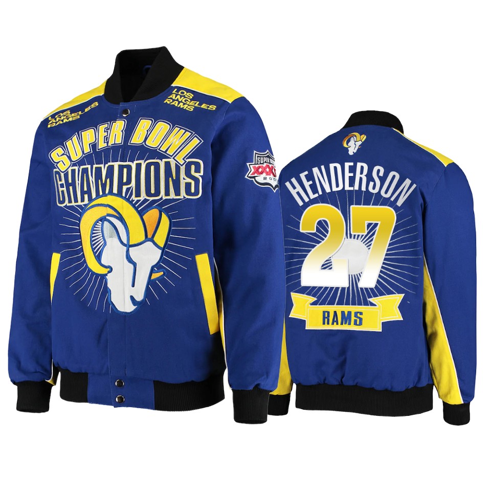 darrell henderson rams royal super bowl champions extreme triumph commemorative jacket