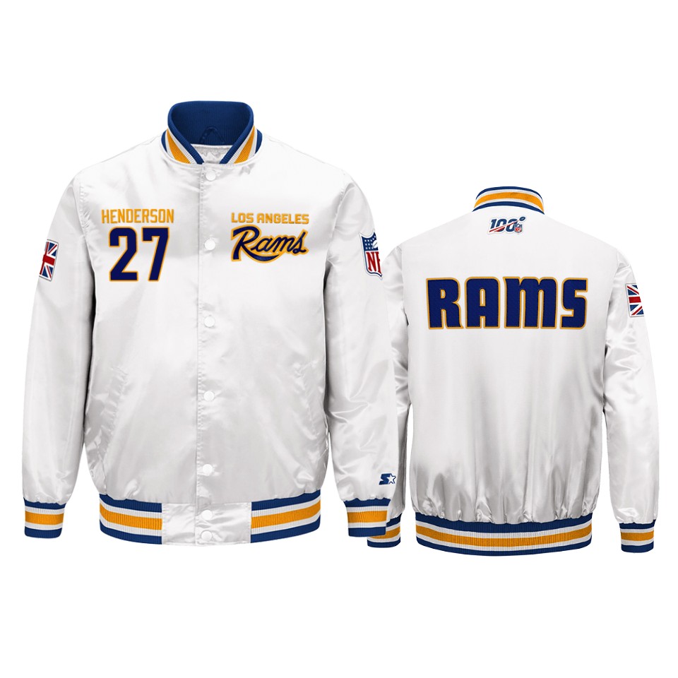 darrell henderson rams white 2019 nfl london game nfl 100 full zip jacket