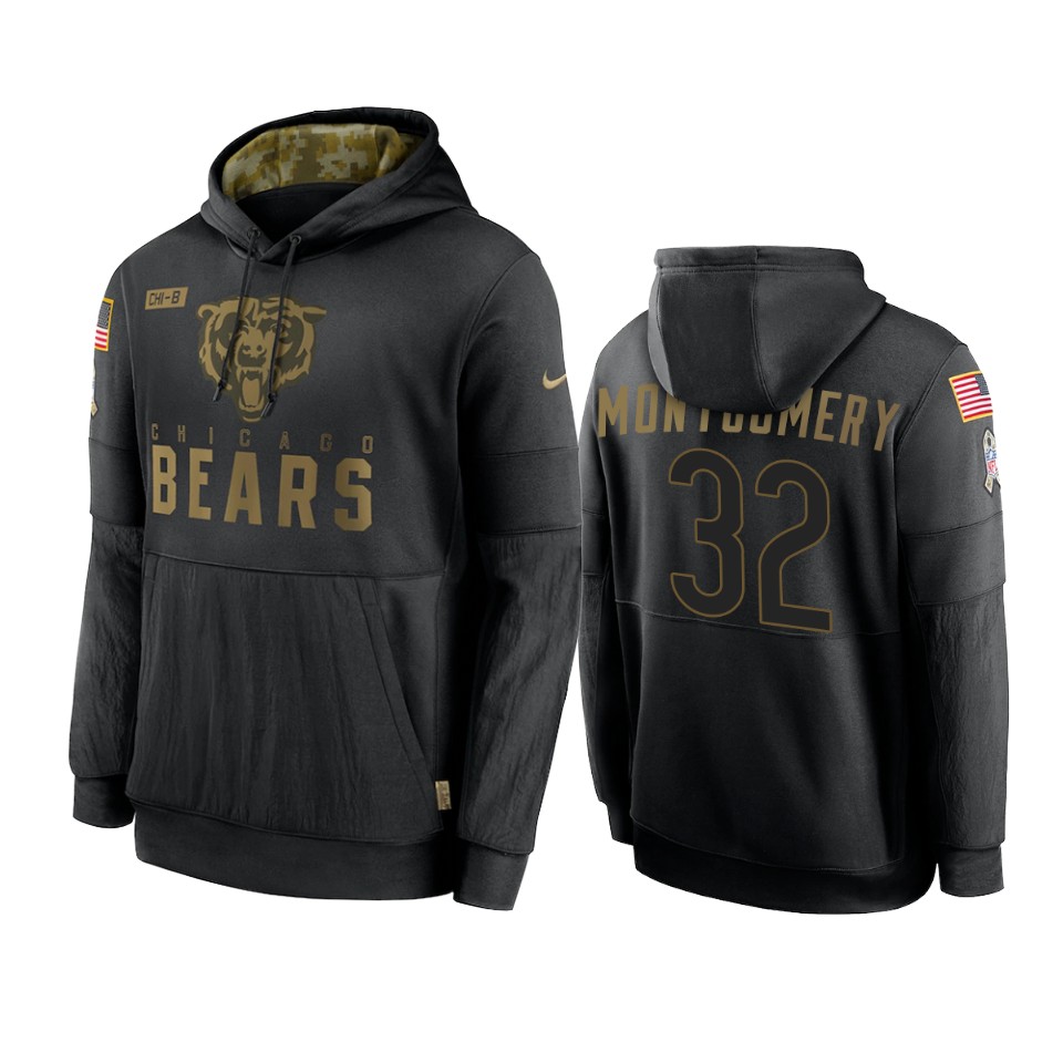 david montgomery bears black 2020 salute to service sideline performance hoodie