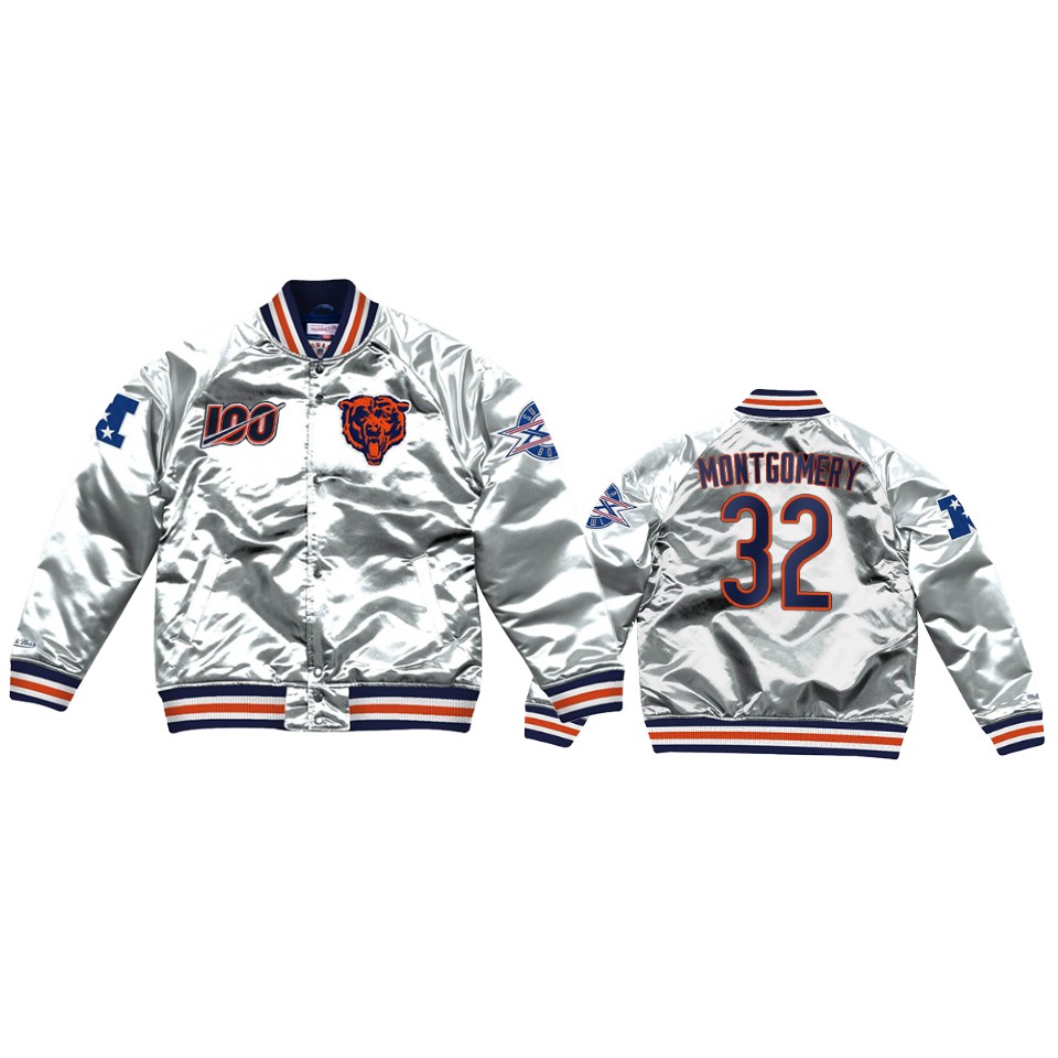 david montgomery bears silver super bowl nfl 100 jacket