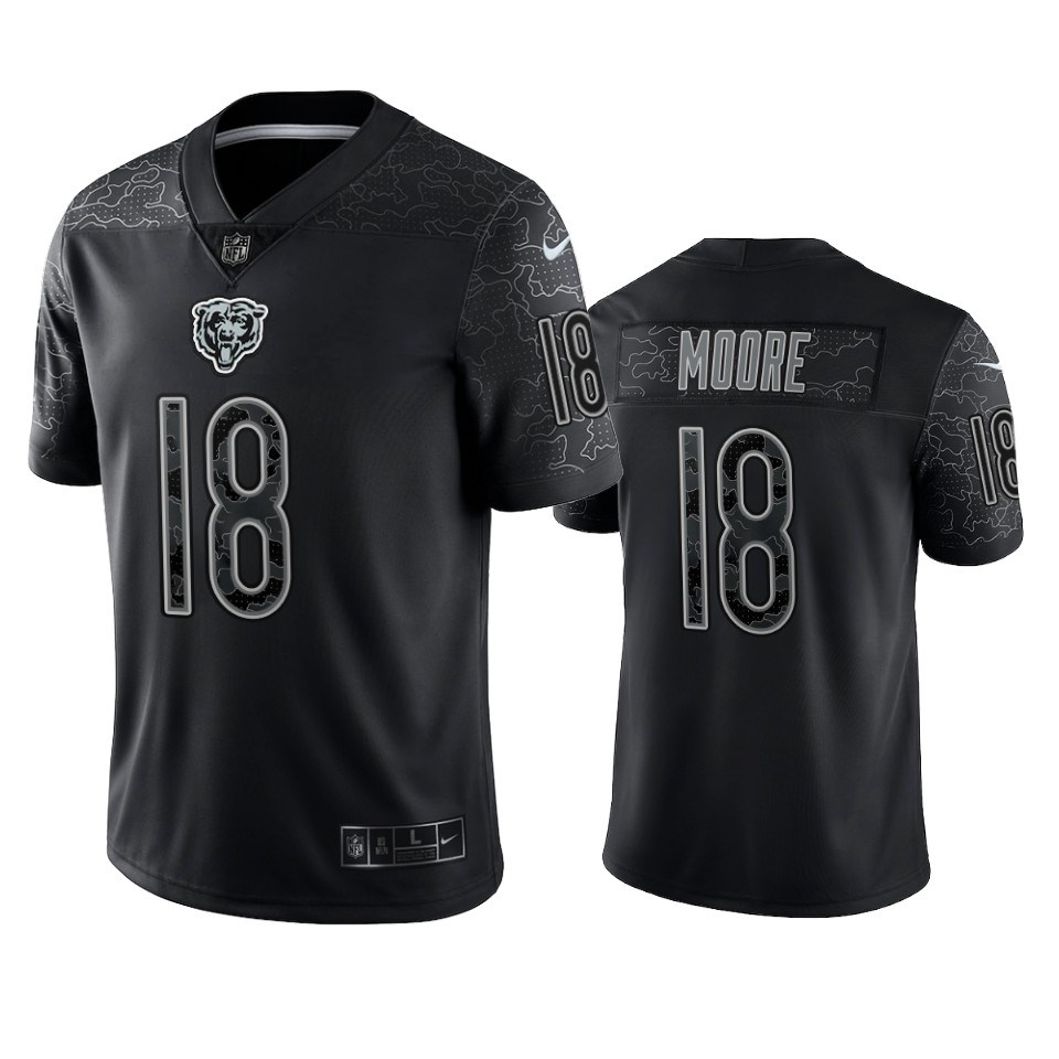david moore bears reflective limited black jersey