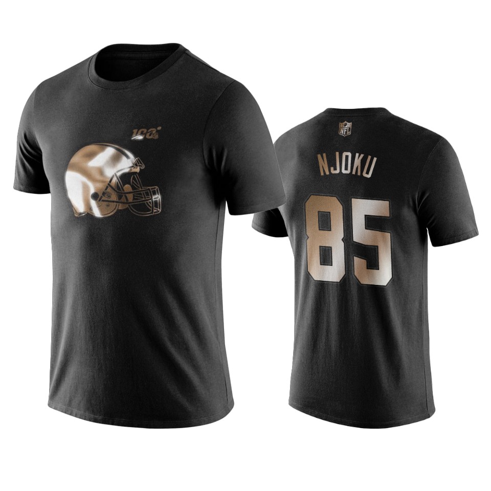 david njoku browns black golden 100th season t shirt