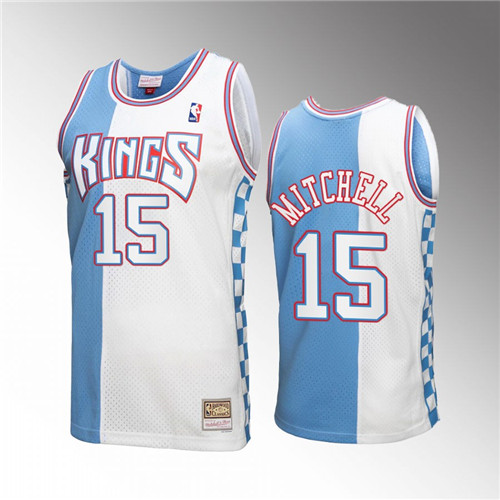 Sacramento Kings Davion Mitchell White Mitchell Ness stitched Jersey #15