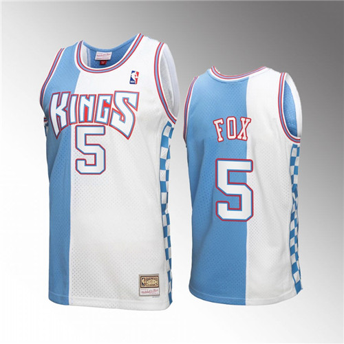 Sacramento Kings De'Aaron Fox White Mitchell Ness stitched Jersey #5