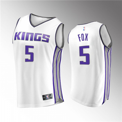 Sacramento Kings De'Aaron Fox 2022-23 Replica White stitched Jersey #5