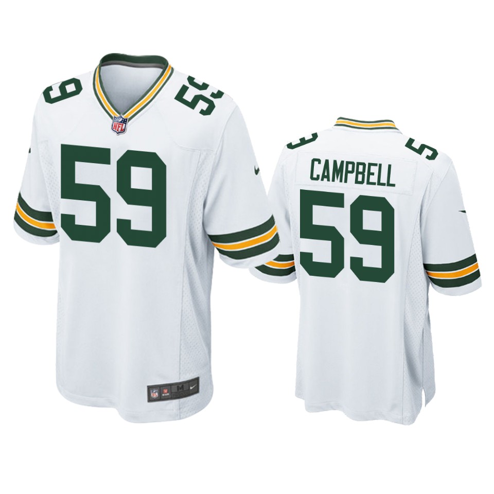 de'vondre campbell packers white game jersey