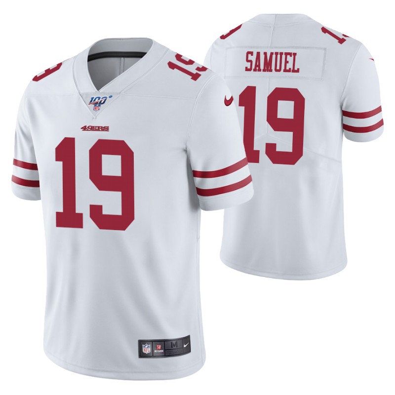 deebo samuel 100th season vapor limited white jersey stitched