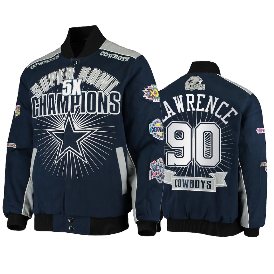 demarcus lawrence cowboys navy super bowl champions extreme triumph commemorative jacket