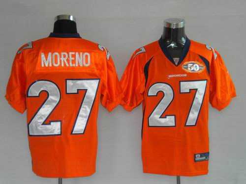 denver broncos #27 knowshon moreno orange 50th moreno