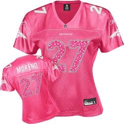 denver broncos #27 moreno pink 2010 style women jerseys