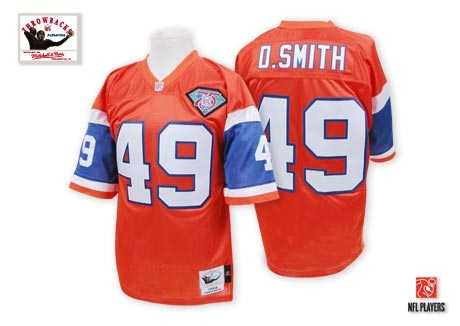denver broncos #49 dennis smith orange throwback jersey