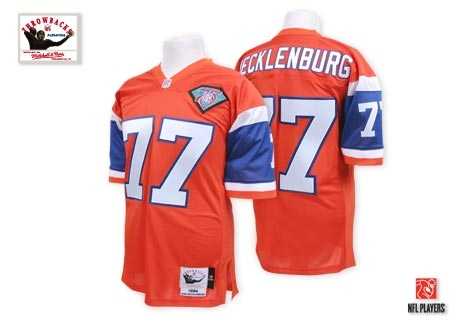 denver broncos #77 karl mecklenburg orange throwback jersey