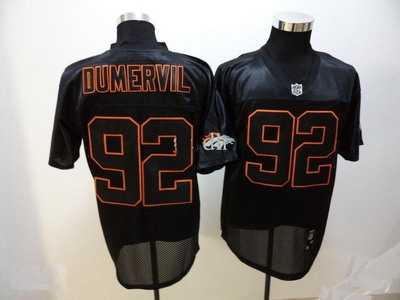 denver broncos #92 elvis dumervil all black color football jersey