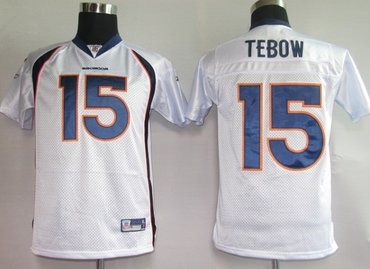 denver broncos 15# tebow white [kids