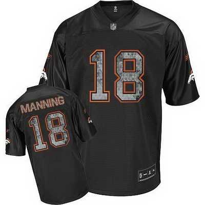 denver broncos 18# peyton manning black united sideline jerseys