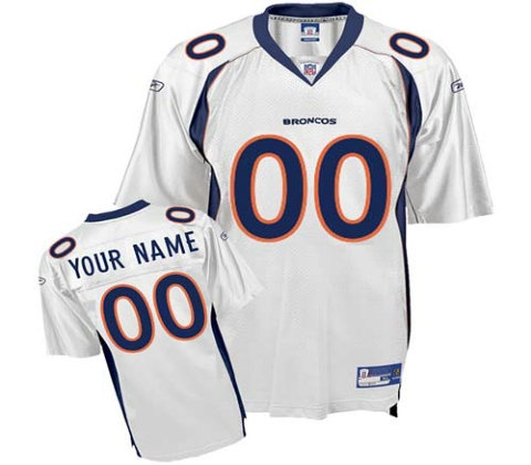 denver broncos customized replica white jerseys