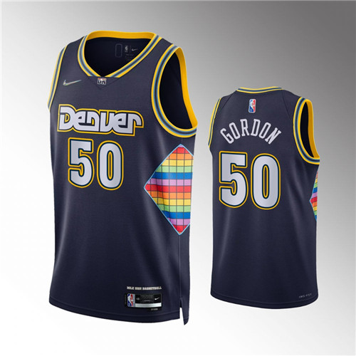 Denver Nuggets Aaron Gordon 2021-22 City Edition 75th Season Diamond Navy stitched Jersey #50