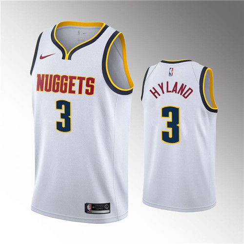 Denver Nuggets Nah'Shon Hyland Association Edition White stitched Jersey #1