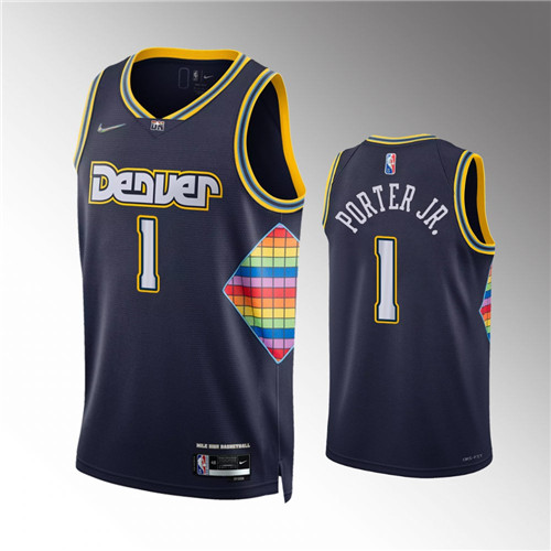 Denver Nuggets Michael Porter Jr. 2021-22 75th Anniversary City Navy stitched Jersey #1