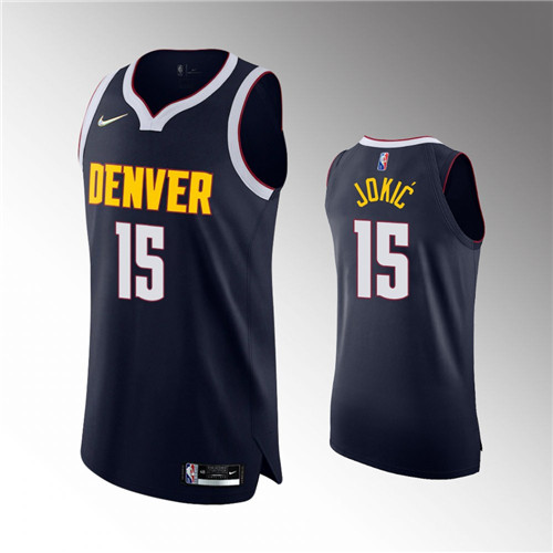 Denver Nuggets Nikola Jokic 2021-22 75th Anniversary Authentic Icon Navy stitched Jersey #15
