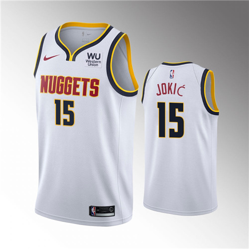 Denver Nuggets Nikola Jokic Association Edition White stitched Jersey #15