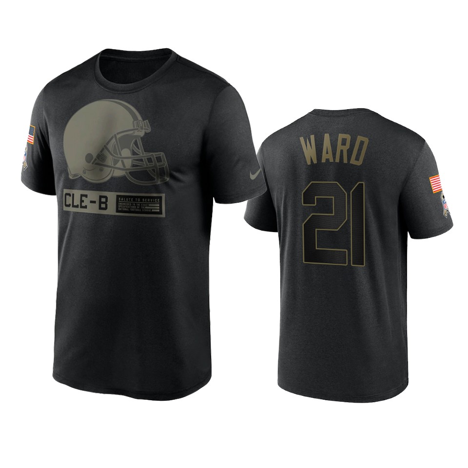 denzel ward browns black 2020 salute to service team logo t shirt