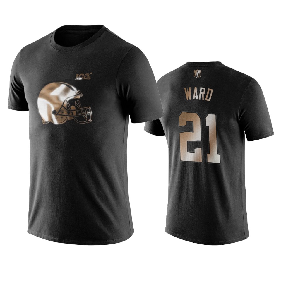 denzel ward browns black golden 100th season t shirt
