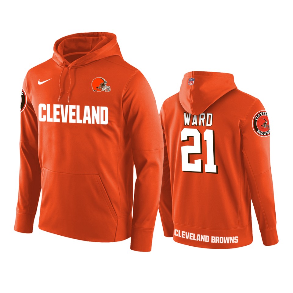 denzel ward browns orange circuit wordmark hoodie
