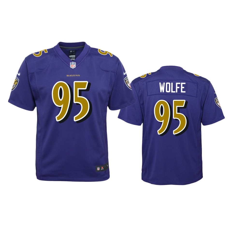 derek wolfe ravens purple color rush game jersey