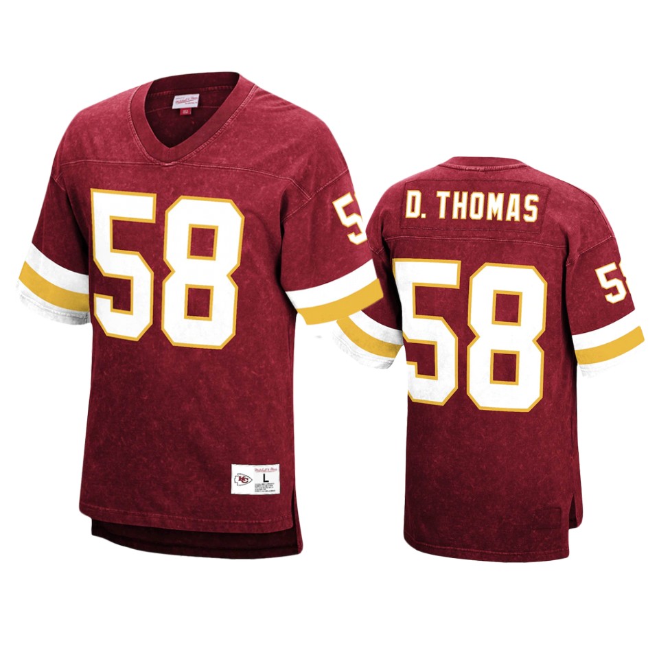 derrick thomas chiefs red acid wash jersey