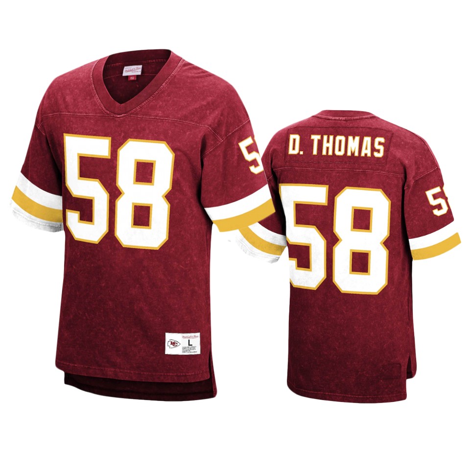 derrick thomas chiefs red acid wash retired player jersey