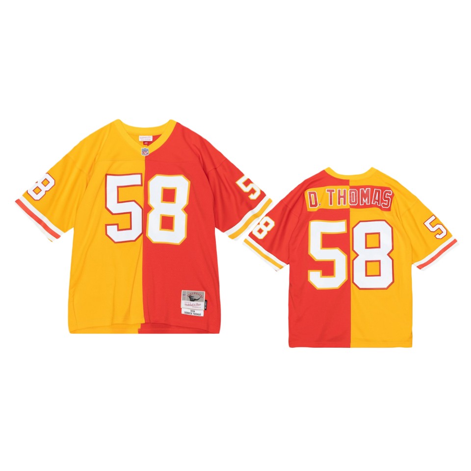 derrick thomas chiefs red gold split legacy replica jersey